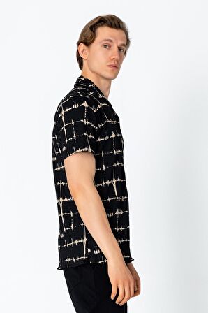 Erkek Regular Fit Desenli Yazlık Rahat Gömlek
