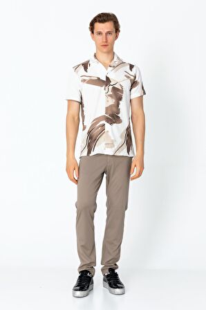 Erkek Regular Fit Desenli Yazlık Rahat Gömlek