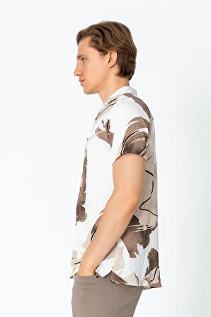 Erkek Regular Fit Desenli Yazlık Rahat Gömlek