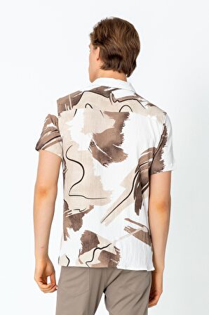 Erkek Regular Fit Desenli Yazlık Rahat Gömlek