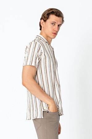 Erkek Regular Fit Desenli Yazlık Rahat Gömlek