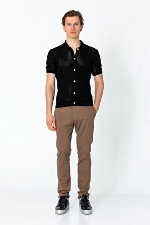 Erkek Regular Fit Örme Rahat Düğmeli Yumuşak Gömlek