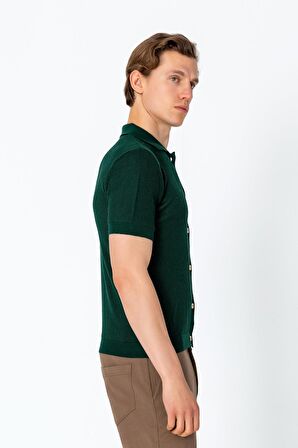 Erkek Regular Fit Örme Rahat Düğmeli Yumuşak Gömlek