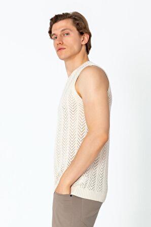 Erkek Regular Fit Örme Pamuk Rahat Kolsuz Triko