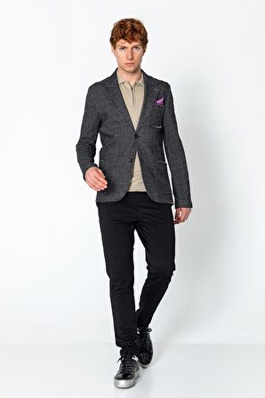 CEKMON Erkek Fit Extra Rahat Cepli Mendilli Ceket