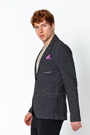 CEKMON Erkek Fit Extra Rahat Cepli Mendilli Ceket