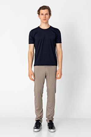 Erkek Fit Rahat Esnek Nefes Alan Bisiklet Yaka T-Shirt