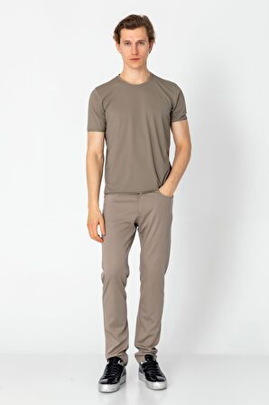 Erkek Fit Rahat Esnek Nefes Alan Bisiklet Yaka T-Shirt