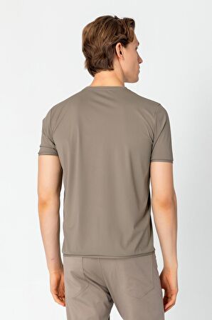 Erkek Fit Rahat Esnek Nefes Alan Bisiklet Yaka T-Shirt