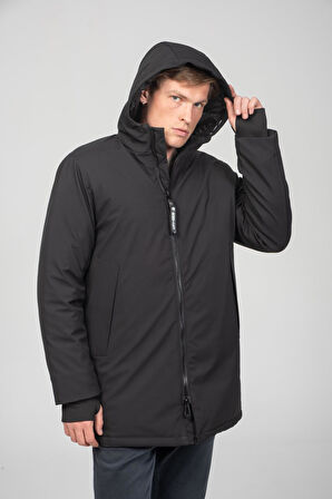 Erkek Regular Fit İç Askı Detaylı Kol Cepli Ve Eldiven Detaylı Mont