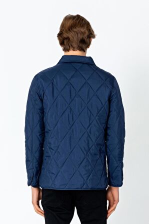Erkek Regular Fit İçi Desenli Düğmeli Rahat Mont