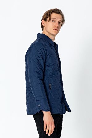 Erkek Regular Fit İçi Desenli Düğmeli Rahat Mont