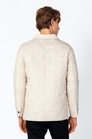 Erkek Regular Fit İçi Desenli Düğmeli Rahat Mont