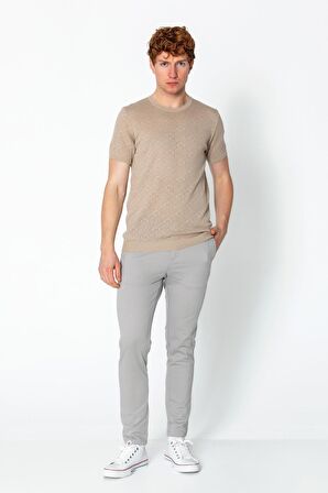 Erkek Regular Fit Bisiklet Yaka Rahat Örme T-shirt