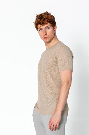 Erkek Regular Fit Bisiklet Yaka Rahat Örme T-shirt