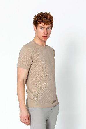 Erkek Regular Fit Bisiklet Yaka Rahat Örme T-shirt