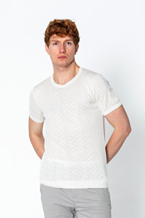 Erkek Regular Fit Bisiklet Yaka Rahat Örme T-shirt