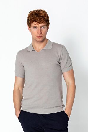 Erkek Regular Fit Yazlık Rahat Gömlek Yaka T-shirt