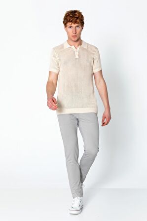 Erkek Fit Polo Yaka Extra Rahat Düğmeli Örme T-shirt