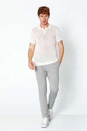 Erkek Fit Polo Yaka Extra Rahat Düğmeli Örme T-shirt