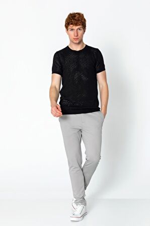 Erkek Regular Fit Bisiklet Yaka Rahat Örme T-shirt