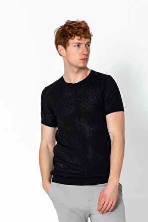 Erkek Regular Fit Bisiklet Yaka Rahat Örme T-shirt