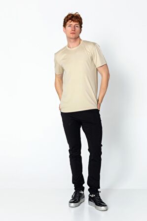 Erkek Fit Rahat Naylon Bisiklet Yaka Seyahatlik T-Shirt