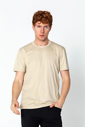 Erkek Fit Rahat Naylon Bisiklet Yaka Seyahatlik T-Shirt