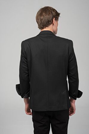 CEKMON Erkek Yarım Astarlı Kol Astarı Çevirilebilir Örme Pamuklu Esnek Kumaşdan Torba Cepli İtalyan Kesim Ceket