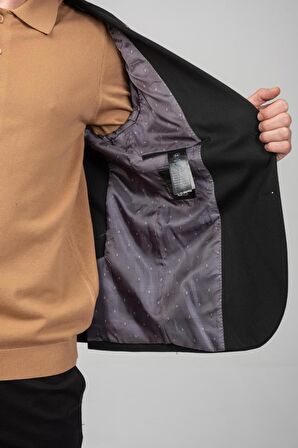 CEKMON Erkek Yarım Astarlı Kol Astarı Çevirilebilir Örme Pamuklu Esnek Kumaşdan Torba Cepli İtalyan Kesim Ceket