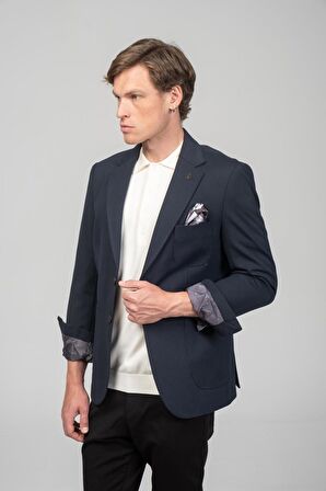 CEKMON Erkek Yarım Astarlı Kol Astarı Çevirilebilir Örme Pamuklu Esnek Kumaşdan Torba Cepli İtalyan Kesim Ceket