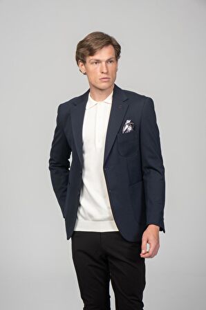 CEKMON Erkek Yarım Astarlı Kol Astarı Çevirilebilir Örme Pamuklu Esnek Kumaşdan Torba Cepli İtalyan Kesim Ceket