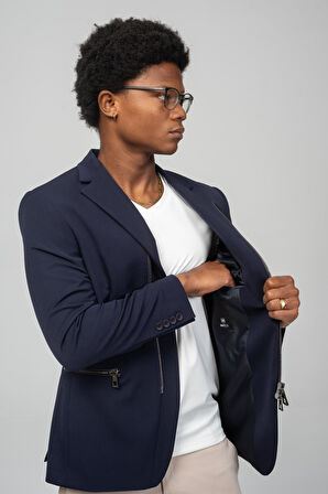 CEKMON Erkek Çift Yönlü Açılır Fermuarlı Rahat Ceket