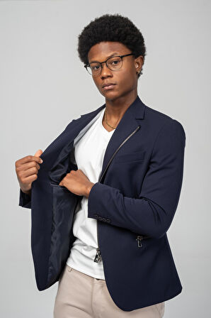 CEKMON Erkek Çift Yönlü Açılır Fermuarlı Rahat Ceket