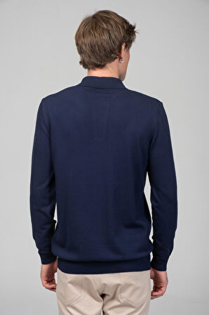 Erkek Uzun Kollu Polo Yaka Önü Düğme Detaylı Pamuk Triko