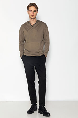 Unisex Kapüşonlu Teknolojik Kumaş İpeksi Pamuk Sweatshirts