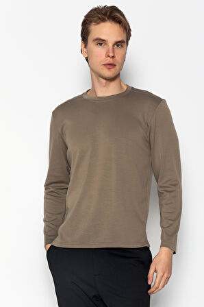 Unisex Bisiklet Yaka Teknolojik İpeksi Pamuk Kumaş Sweatshirts