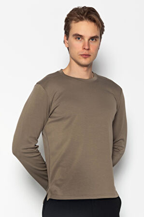 Unisex Bisiklet Yaka Teknolojik İpeksi Pamuk Kumaş Sweatshirts