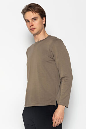 Unisex Bisiklet Yaka Teknolojik İpeksi Pamuk Kumaş Sweatshirts