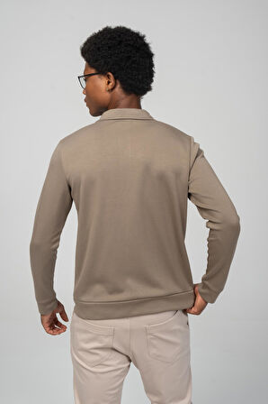 Erkek Teknolojik Kumaş İpeksi Pamuk Düz Önü Çift Fermuar Detaylı Hırka