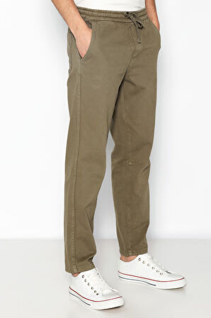 Erkek Regular Fit Gabardin Ekstra Rahat Bağcıklı Havuç Pantolon