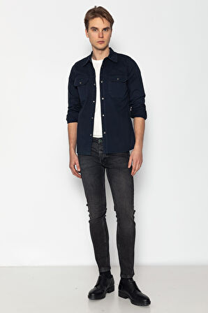 Erkek Regular Fit %100 Cotton Baharlık İnce Gömlek Ceket
