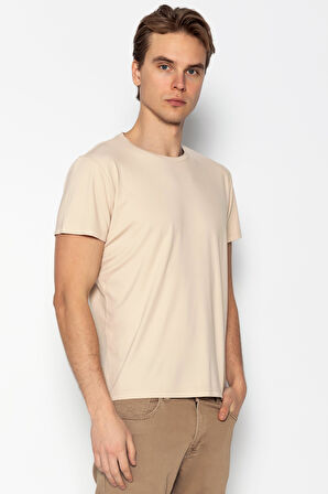 Erkek Rahat Ve Düz Bisiklte Yaka T-Shirts