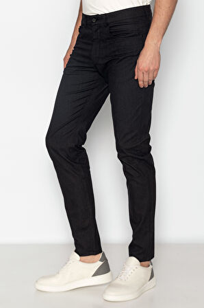 Erkek Regular Fit Rahat Normal Bel Denım Görünümlü Likralı Pantolon