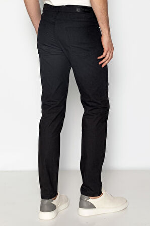 Erkek Regular Fit Rahat Normal Bel Denım Görünümlü Likralı Pantolon