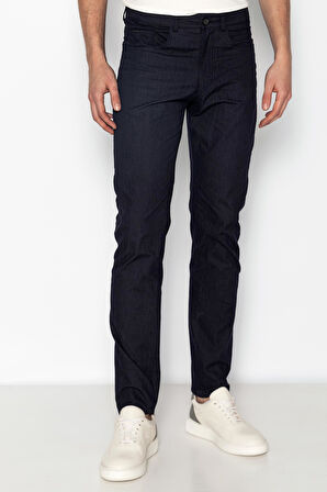 Erkek Regular Fit Rahat Normal Bel Denım Görünümlü Likralı Pantolon