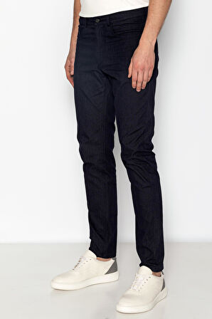 Erkek Regular Fit Rahat Normal Bel Denım Görünümlü Likralı Pantolon
