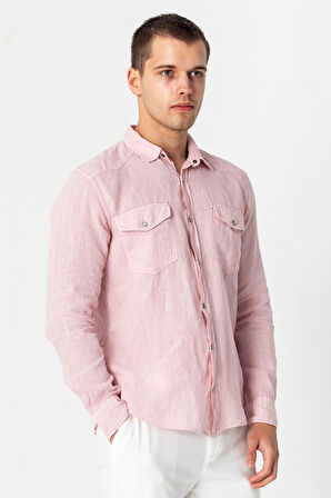 Erkek Comfort  %100 Keten Kumaştan Rahat Yazlık  Gömlek