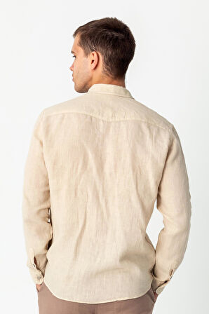 Erkek Comfort  %100 Keten Kumaştan Rahat Yazlık  Gömlek