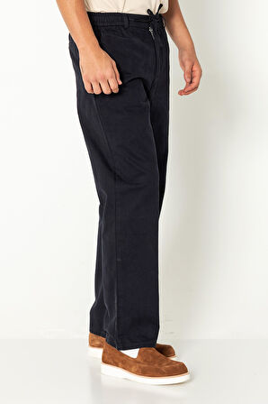  Erkek %100 Pamuk Baggy Fit Lastikli Kordonlu Şık Pantolon